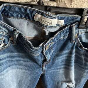 Torrid Distressed Slim Bootcut Jeans, Blue Denim, Plus Size 16